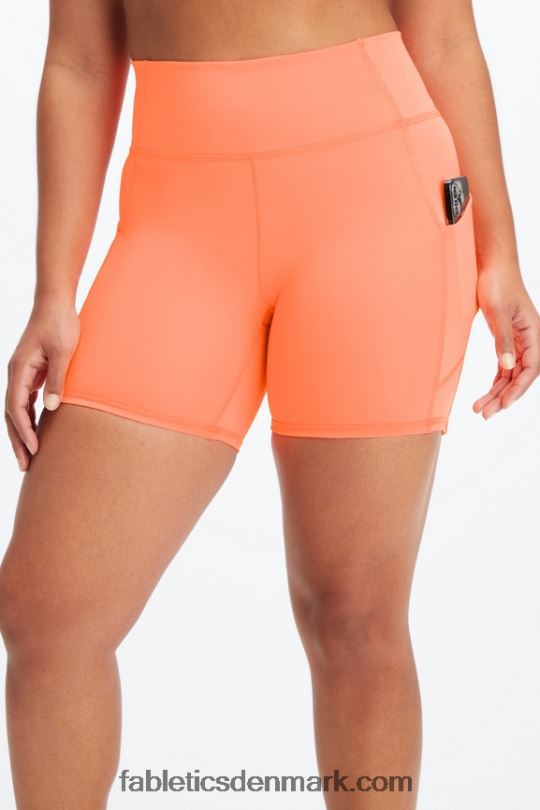 Fabletics Kvinder oasis pureluxe højtaljet 6\'\' kort 13 PNX2T302 hvid/mikro prik