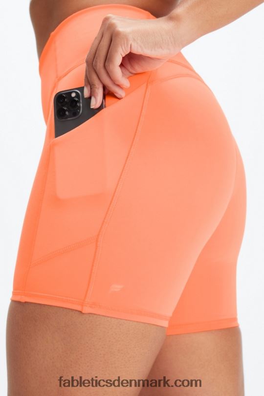 Fabletics Kvinder oasis pureluxe højtaljet 6\'\' kort 13 PNX2T302 hvid/mikro prik