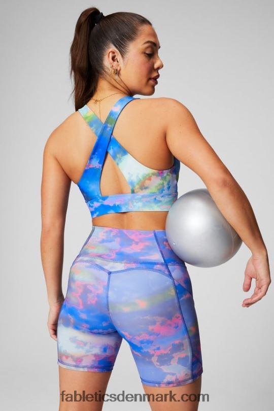 Fabletics Kvinder oasis pureluxe højtaljet 6\'\' kort 9 PNX2T282 isterning/diset iris logo