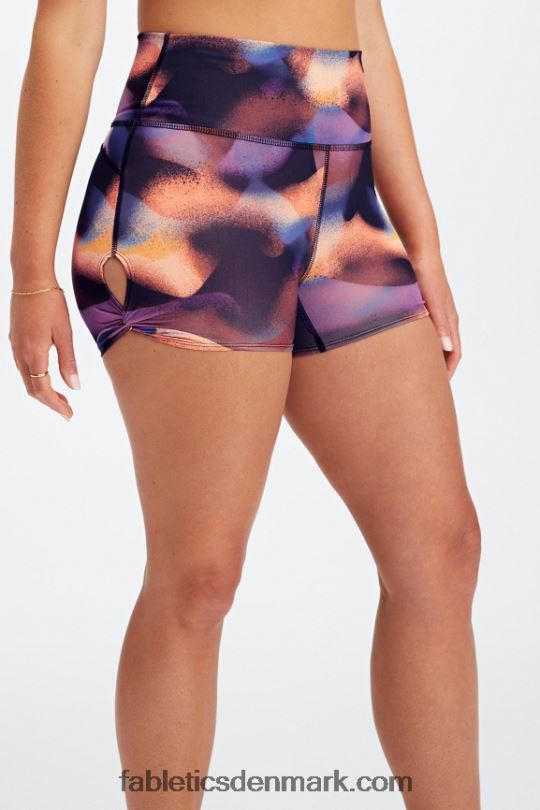 Fabletics Kvinder oasis pureluxe højtaljet twist 3\'\' kort PNX2T439 celeste/klassisk hvid