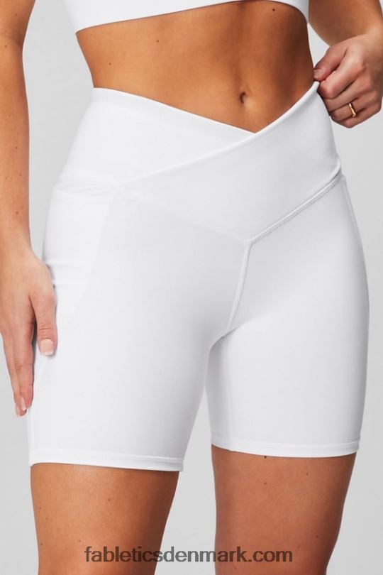 Fabletics Kvinder oasis pureluxe hw crossover 6'' kort PNX2T314 heldig grøn palme/klassisk hvid