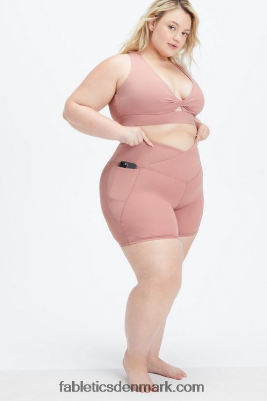 Fabletics Kvinder oasis pureluxe hw crossover 6\'\' kort PNX2T319 rouge blush/pink smørcreme