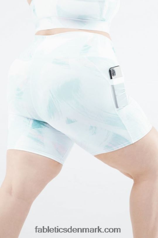 Fabletics Kvinder on-the-go powerhold højtaljet 6'' kort 9 PNX2T269 varm hvid/reflekterende sølv