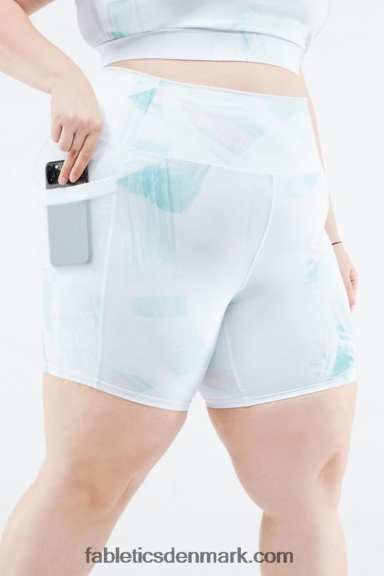 Fabletics Kvinder on-the-go powerhold højtaljet 6\'\' kort 9 PNX2T269 varm hvid/reflekterende sølv