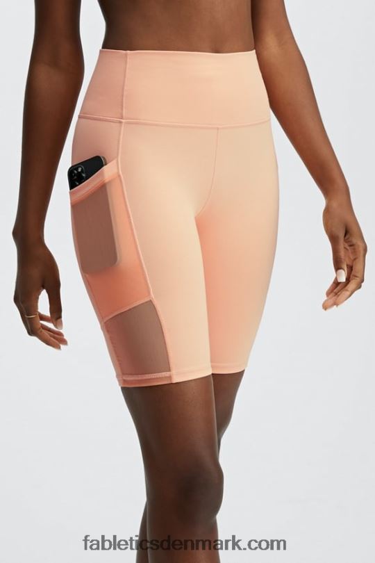 Fabletics Kvinder on-the-go powerhold højtaljet 9\'\' kort PNX2T518 basilikum/grøn citrus/lyserød sky