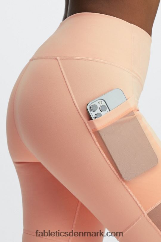 Fabletics Kvinder on-the-go powerhold højtaljet 9\'\' kort PNX2T518 basilikum/grøn citrus/lyserød sky