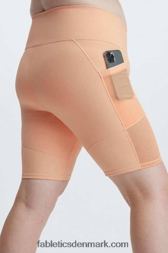 Fabletics Kvinder on-the-go powerhold højtaljet 9'' kort PNX2T519 mursten/mandarin