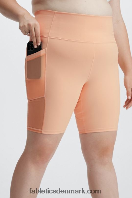Fabletics Kvinder on-the-go powerhold højtaljet 9\'\' kort PNX2T519 mursten/mandarin