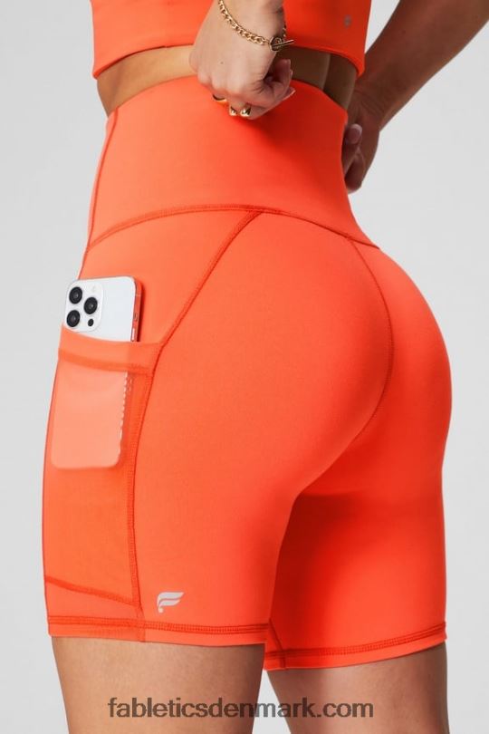 Fabletics Kvinder on-the-go powerhold ultra hw 6'' kort PNX2T390 sequoia/pink nuance