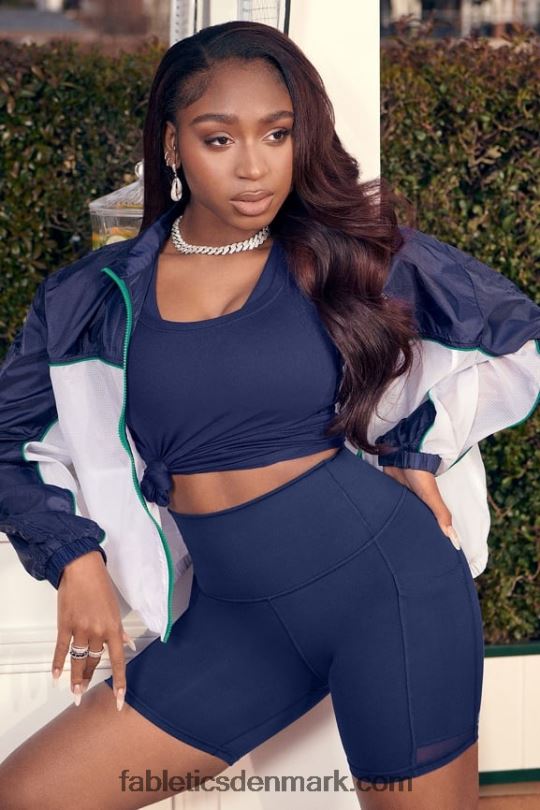 Fabletics Kvinder on-the-go powerhold ultra hw 6'' kort PNX2T391 daisy field check/deep navy
