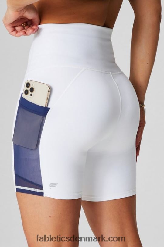 Fabletics Kvinder on-the-go powerhold ultra hw 6\'\' kort PNX2T393 klassisk hvid/collegiate navy/tennis grafik