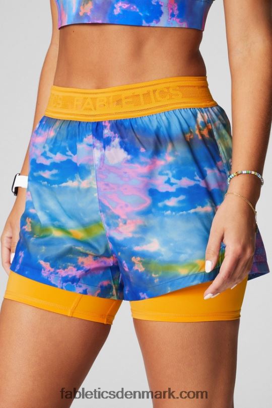 Fabletics Kvinder perforeret løb 5\" kort PNX2T595 swelter/eftermiddagssol/reflekssølv