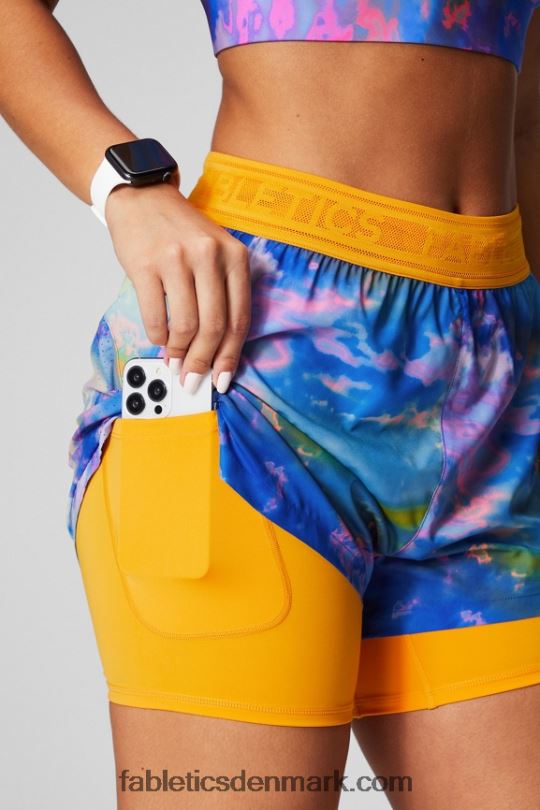 Fabletics Kvinder perforeret løb 5\" kort PNX2T595 swelter/eftermiddagssol/reflekssølv