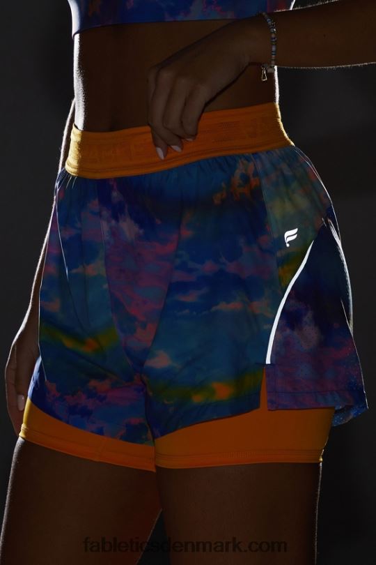 Fabletics Kvinder perforeret løb 5\" kort PNX2T595 swelter/eftermiddagssol/reflekssølv