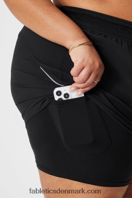 Fabletics Kvinder perforeret løb 5\" kort PNX2T599 sort/reflekterende sølv