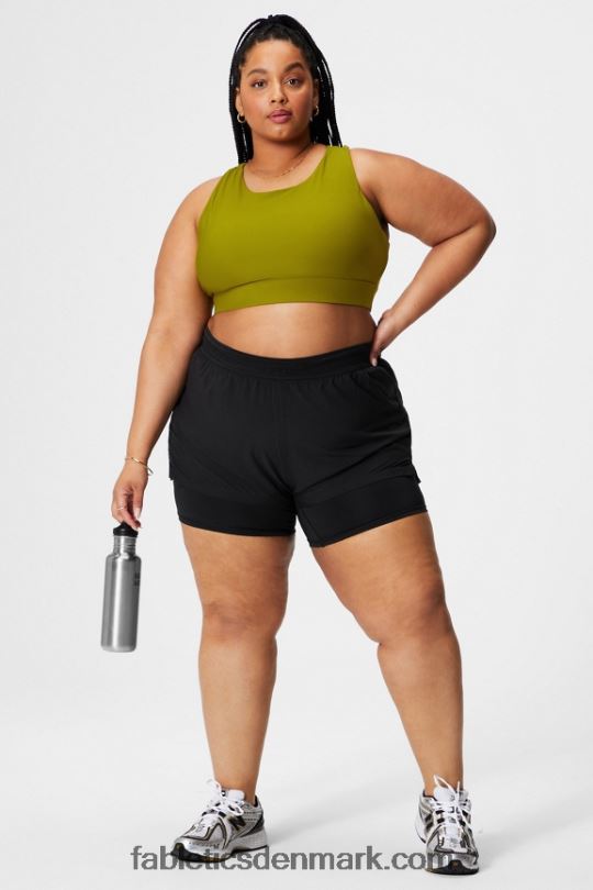 Fabletics Kvinder perforeret løb 5\" kort PNX2T599 sort/reflekterende sølv