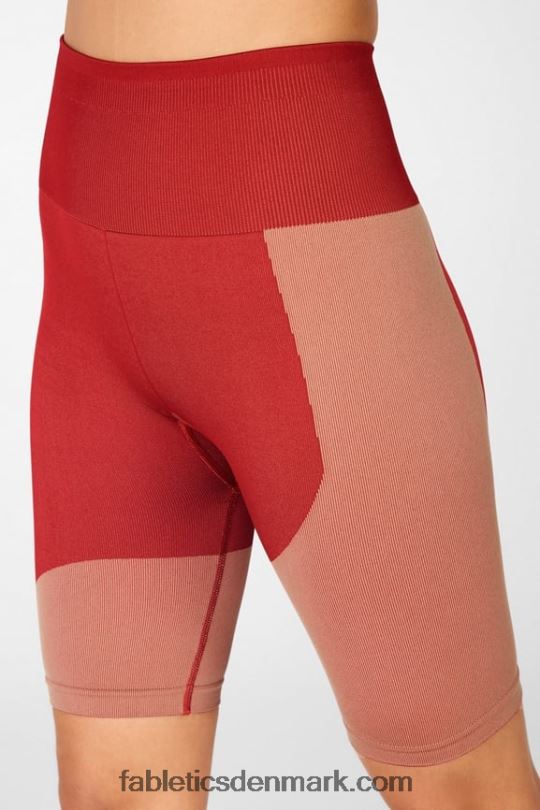 Fabletics Kvinder sømløs højtaljet blokkort PNX2T534 haute rød/ahorn