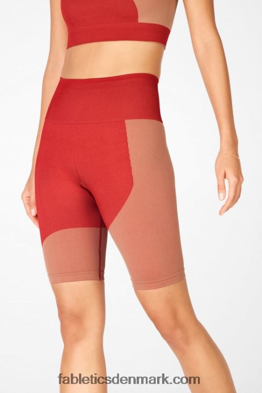 Fabletics Kvinder sømløs højtaljet blokkort PNX2T534 haute rød/ahorn