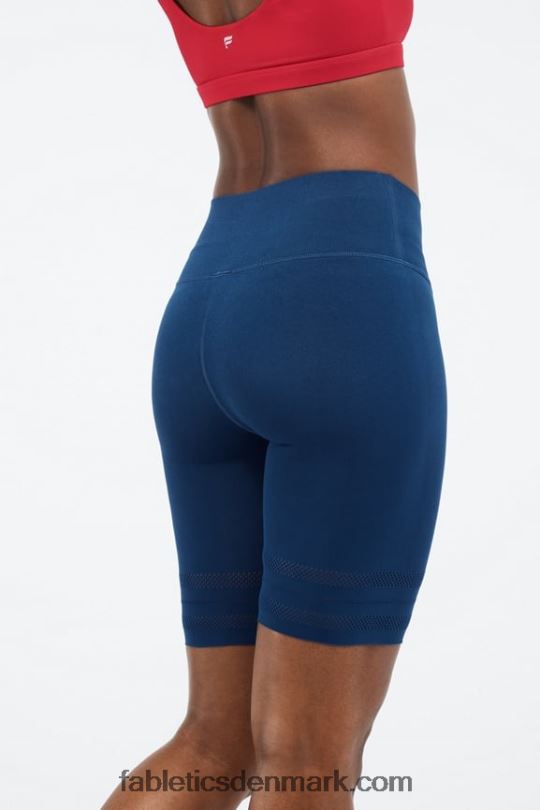 Fabletics Kvinder skulpturelt højtaljet perforeret short PNX2T578 misty bay/fersken kys