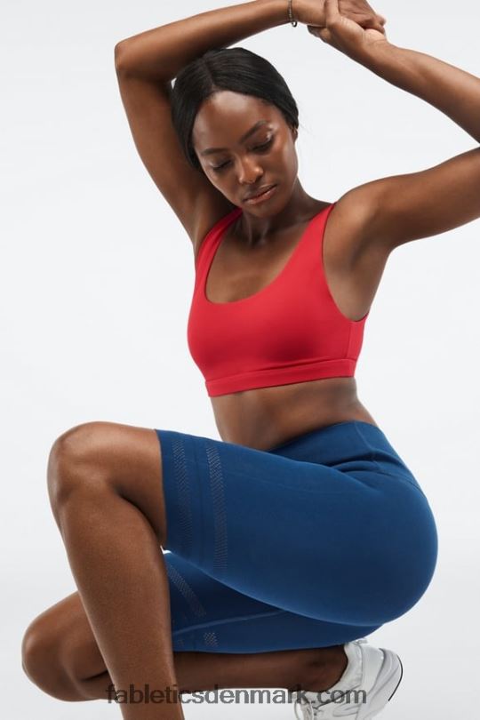 Fabletics Kvinder skulpturelt højtaljet perforeret short PNX2T578 misty bay/fersken kys