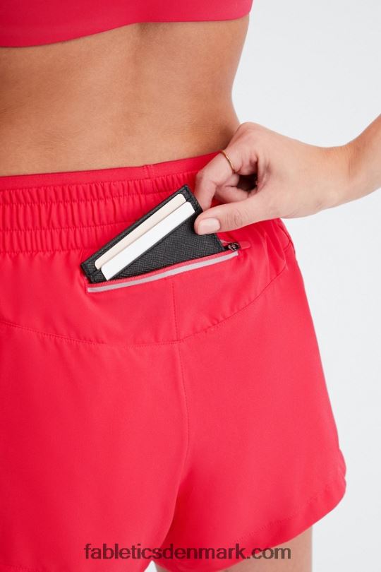 Fabletics Kvinder trække vejret mellemhøj løbe kort PNX2T273 læbestift rød/reflekterende sølv