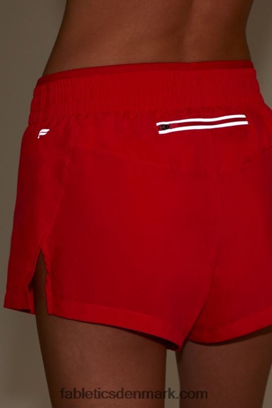 Fabletics Kvinder trække vejret mellemhøj løbe kort PNX2T273 læbestift rød/reflekterende sølv
