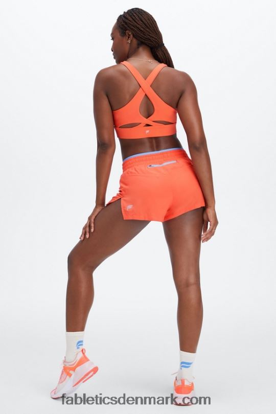 Fabletics Kvinder trække vejret mellemhøj løbe kort PNX2T274 orange nektar/øflugt/reflekssølv