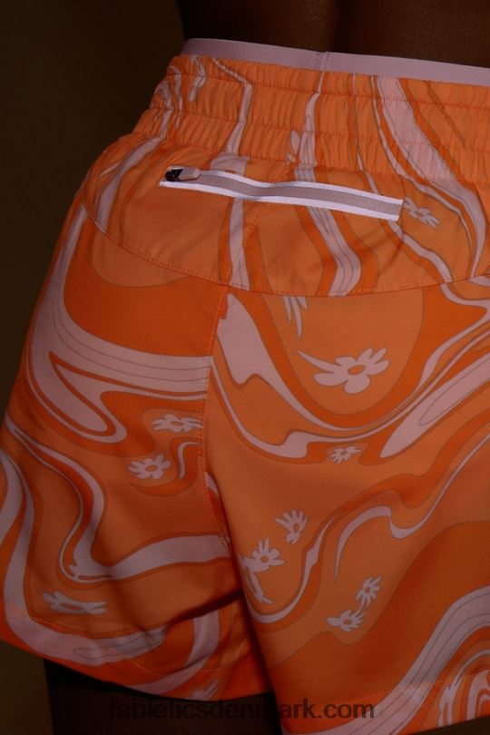 Fabletics Kvinder trække vejret mellemhøj løbe kort PNX2T276 orange pop marmor marmor/refleks sølv