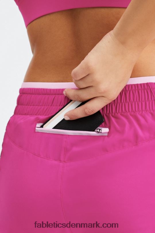 Fabletics Kvinder trække vejret mellemhøj løbe kort PNX2T278 meget bær/sød pink/reflekterende sølv