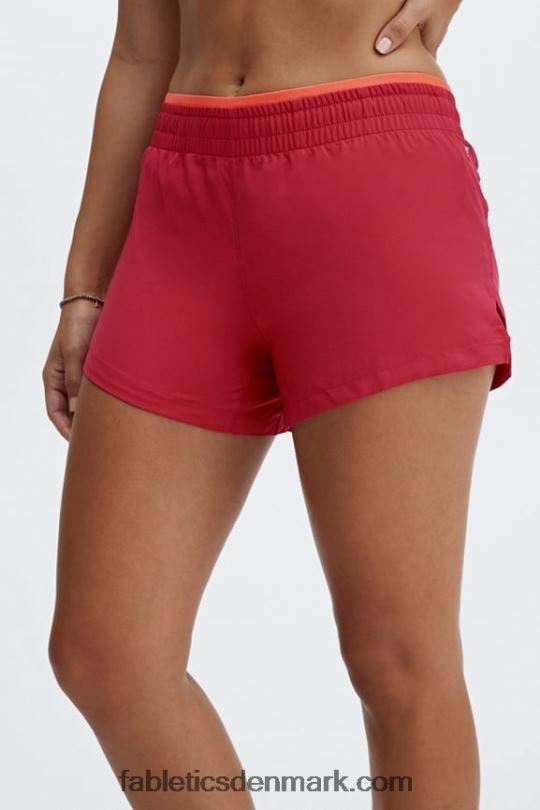 Fabletics Kvinder trække vejret mellemhøj løbe kort PNX2T279 kardinal/bål/reflekssølv