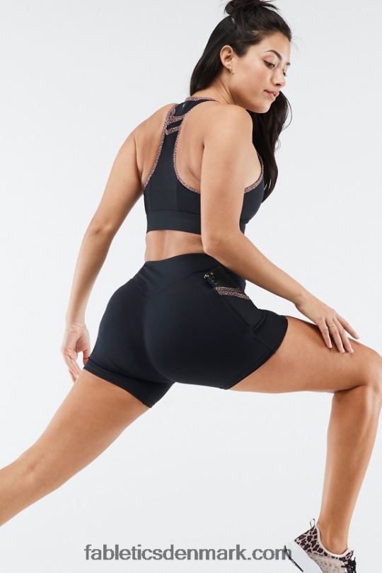 Fabletics Kvinder trinity motion365 mellemhøj 5\'\' kort PNX2T370 sort/mikro leopard
