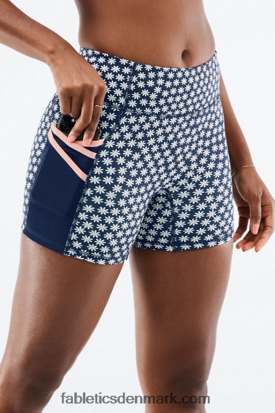 Fabletics Kvinder trinity motion365 mid rise 5\'\' kort PNX2T368 abyss porter daisy/pink dust