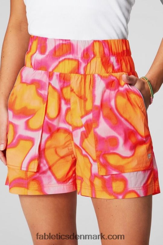 Fabletics Kvinder ultra højtaljet nylonshort PNX2T601 pink escape store sommergalskab/reflekssølv