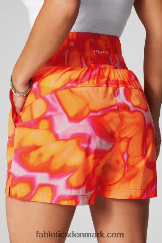 Fabletics Kvinder ultra højtaljet nylonshort PNX2T601 pink escape store sommergalskab/reflekssølv