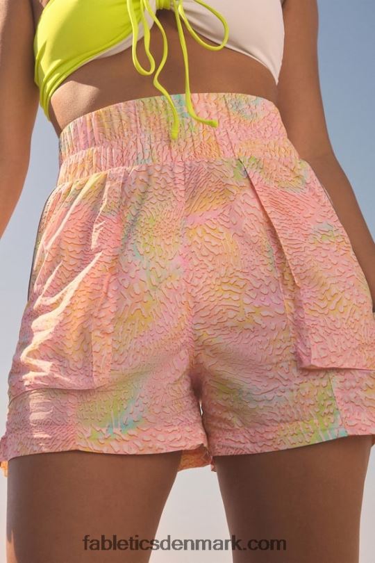 Fabletics Kvinder ultra højtaljet nylonshort PNX2T602 koral leopard/refleks sølv