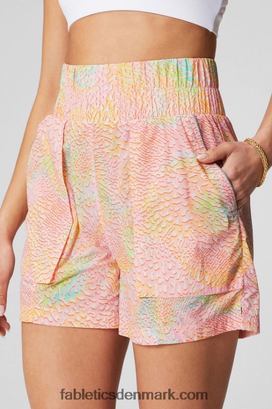 Fabletics Kvinder ultra højtaljet nylonshort PNX2T602 koral leopard/refleks sølv