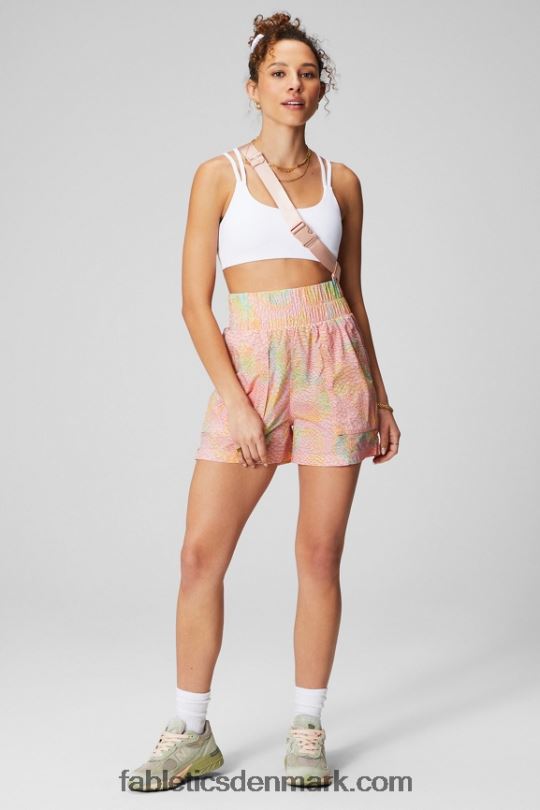 Fabletics Kvinder ultra højtaljet nylonshort PNX2T602 koral leopard/refleks sølv