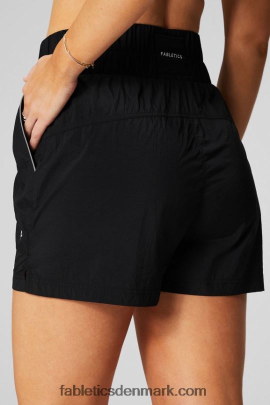 Fabletics Kvinder ultra højtaljet nylonshort PNX2T604 sort/reflekterende sølv