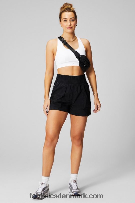 Fabletics Kvinder ultra højtaljet nylonshort PNX2T604 sort/reflekterende sølv