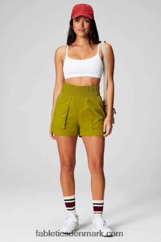 Fabletics Kvinder ultra højtaljet nylonshort PNX2T606 olivenlund/reflekssølv