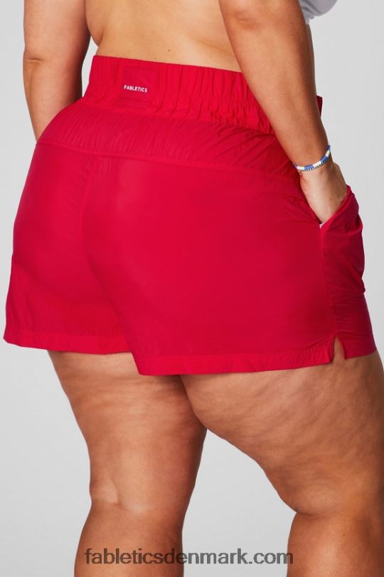 Fabletics Kvinder ultra højtaljet nylonshort PNX2T608 klassisk kirsebær/reflekssølv