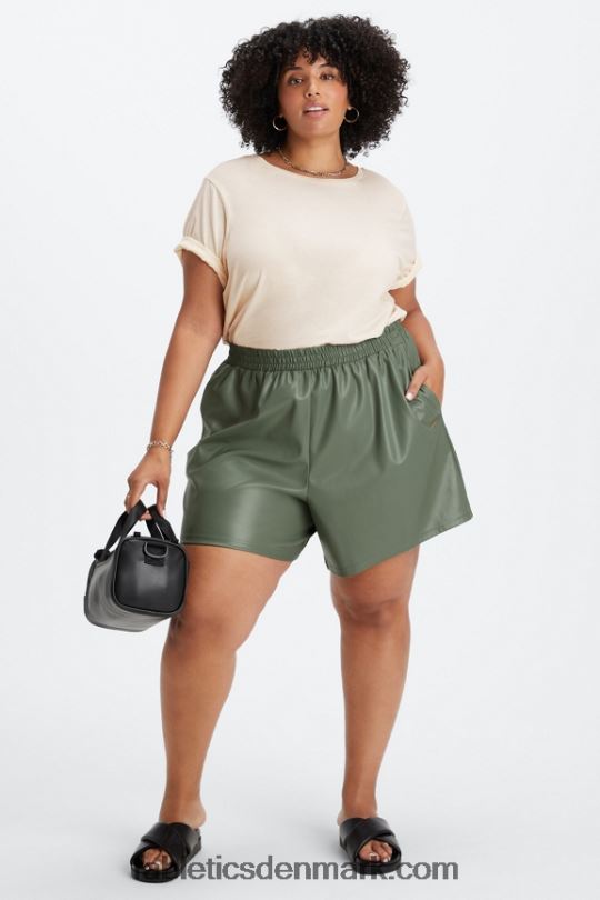 Fabletics Kvinder vegansk læder højtaljet kort PNX2T358 kærnemælk zebraslag/kærnemælk
