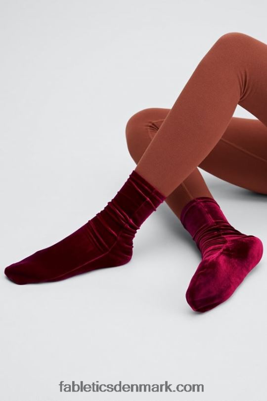 Fabletics Kvinder veloursok PNX2T3003 kirsebær brast