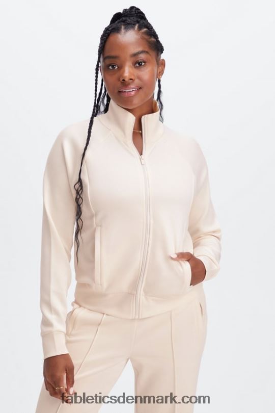 Fabletics Kvinder Plys interlock jakke med fuld lynlås PNX2T2808 havre