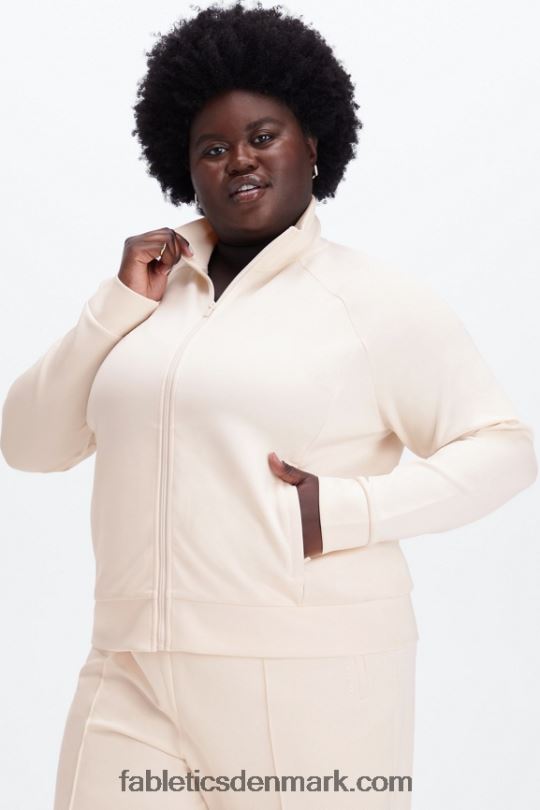 Fabletics Kvinder Plys interlock jakke med fuld lynlås PNX2T2809 havre