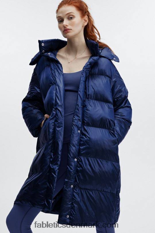 Fabletics Kvinder adeline shine oversized lang puffer PNX2T2804 dyb kobolt glans