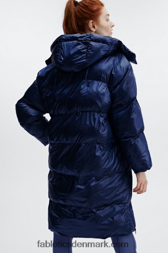 Fabletics Kvinder adeline shine oversized lang puffer PNX2T2804 dyb kobolt glans