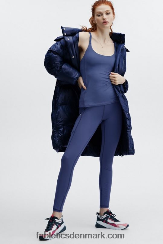 Fabletics Kvinder adeline shine oversized lang puffer PNX2T2804 dyb kobolt glans