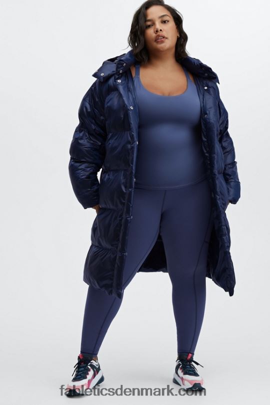 Fabletics Kvinder adeline shine oversized lang puffer PNX2T2805 dyb kobolt glans