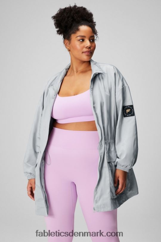 Fabletics Kvinder brugsparka PNX2T2765 mineralgrå/klassisk hvid
